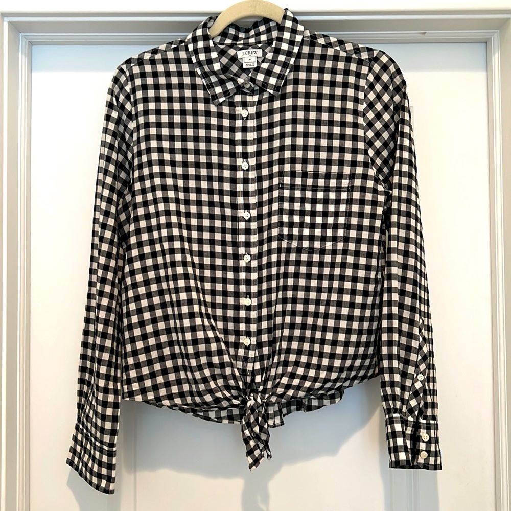 J.Crew Gingham tied shirt